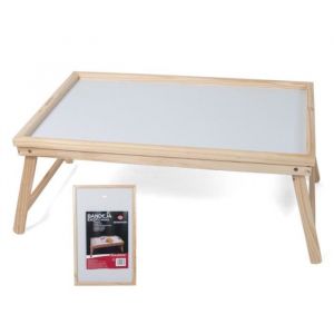 Plateau en bois pour le lit - Plateau avec pieds - Support de lit en bois de bambou - Plateau petit déjeuner - Table de lit - Petit