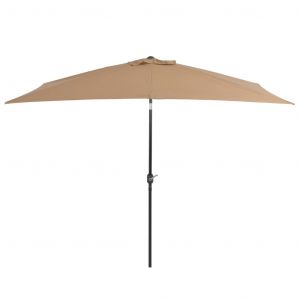 VidaXL Parasol avec mât en métal 300 x 200 cm Taupe