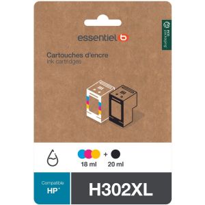 Image de EssentielB Cartouche d'encre H302 XL Noir + 3 couleurs