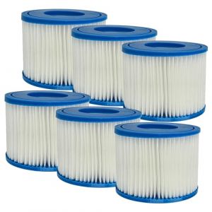 Vhbw 6x Cartouche filtrante type vi compatible avec Bestway Lay-Z-Spa Hawaii, Miami, Monaco spa, bain à remous - Filtre de rechange, blanc / bleu