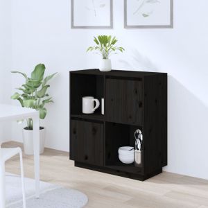 VidaXL Buffet Noir 74x35x80 cm Bois massif de pin