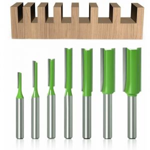 Odipie - 7Pcs Fraise droite à queue de 6 mm, Fraise Droite Defonceuse, pour Bois Carbure de TungstèNe Outil de Travail Du Bois, Routeur Droite à