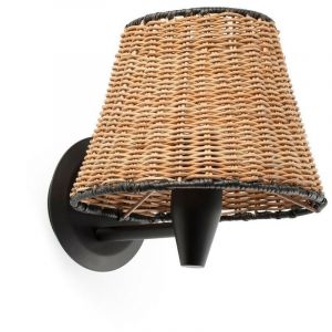 Faro Barcelona - Applique SAMBA noir/rotin