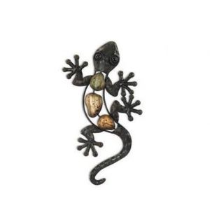 Signes Grimalt Mur de pendentif métallique Adorno Lézards Set 2 unités Gray Garden 12x22x1cm 43027 - grey