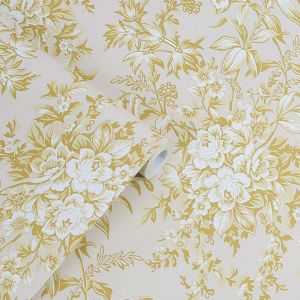 Laura Ashley Papier peint Picardie Pale Gold Doré