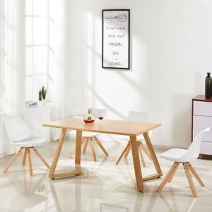 Table à manger rectangulaire scandinave bois - Trevi Designetsamaison Marron