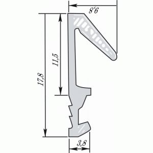 Rehau Joint PVC 627622 à "queue de sapin" pour rainure de 3 mm sur dormant