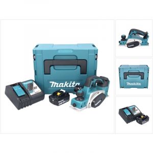 Makita DKP180RG1J Rabot sans fil 82mm 18V + 1x Batterie 6,0Ah + Chargeur + Coffret Makpac