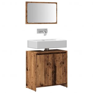VidaXL Ensemble De Meubles Salle De Bain 2 Pcs Bois D'ingénierie