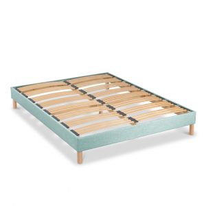 Sommier à lattes en bois 140x190 Coloris Vert Pastel Livré en kit