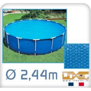 Linxor Bâche à bulles ronde 180 microns pour piscine Ø 2,44 m