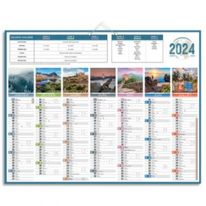 CBG Calendrier mural thème planète - 43 x 55 cm - 7 mois par face