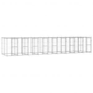 VidaXL Chenil extérieur Acier galvanisé avec toit 21,78 m²