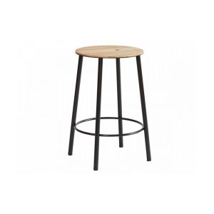 Tabouret rond noir 50 cm Adam - Frama