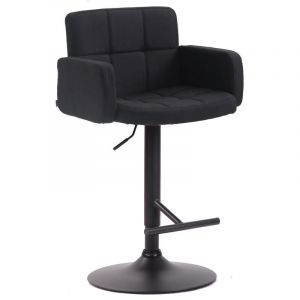 CLP Tabouret de bar Los Angeles tissu avec pied en métal, Noir /Noir