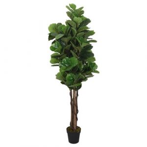VidaXL Ficus lyrata artificiel 96 feuilles 80 cm vert, plante artificielle, arbre artificiel, figuier &agrave; feuilles de violon artificielles