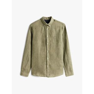 Tommy Hilfiger Chemise De Lin Army Vert taille L