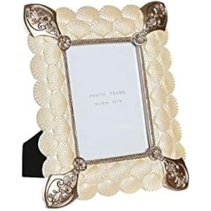 Cadre photo - DKD HOME DECOR - Standard - Blanc - Verre, Cuivre, Résine - 22,8 x 2,6 x 28,6 cm