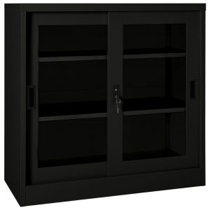 VidaXL Armoire à portes coulissantes Noir 90x40x90 cm Acier