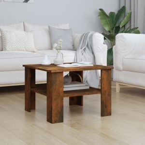 VidaXL Table basse Ch&ecirc;ne fum&eacute; 60x60x42 cm Bois d'ing&eacute;nierie