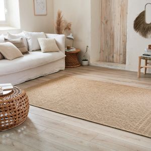 Tapis extérieur - 160x230cm - naturel - 100% polypropylène résistant aux UV - 1400 gr/m2 - LUANA