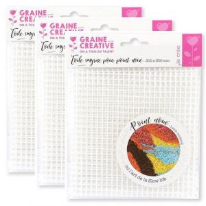 Graine Créative 3 toiles Smyrne pour point noué 30 x 30 cm