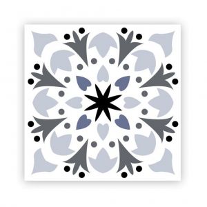 Image de STC Lot de 6 Stickers Carreaux de Ciment – Gris Motif 5