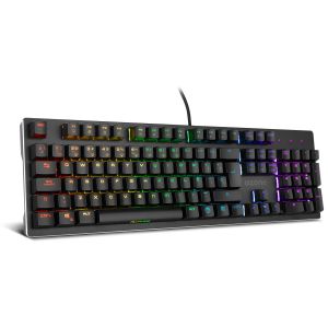 Ozone Alliance USB QWERTY Espagnole Noir - Claviers (Avec fil, USB, Clavier mécanique, QWERTY, LED RGB, Noir)