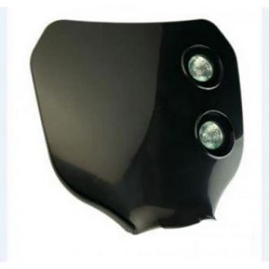 Image de Tun'R Plaque phare tuning noire pour moto 2 optiques halogène vertical