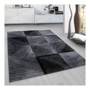 Allotapis Tapis moderne graphique int&eacute;rieur Volos Noir 200x290