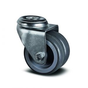 Roulette pivotante double galet - fixation &oelig;il - &oslash; 75 mm- Agila Twin TENTE