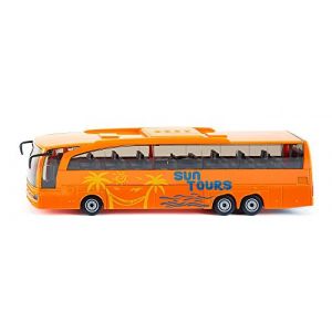 Siku 3738 - Bus De Voyage Longues Distances Mercedes-Benz, 1:50, Métal/Plastique, Orange, Pièces Mobiles