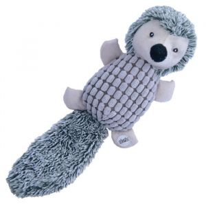 GLORIA LO MEJOR PARA TU MEJOR AMIGO - Chien en peluche h&eacute;risson - Taille 40,5 cm - Jouet pour chien - Peluche avec son - Texture douce - R&eacute;sistant - Couleur Gris
