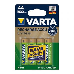 Image de Varta 1x4 RECHARGE ACCU Endless 1900 mAH AA Mignon NiMH