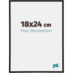 Yd. - Your Decoration - 18x24 cm - Cadres Photos en Plastique Avec Verre Plexiglas - Excellente Qualit&eacute; -Noir Tr&egrave;s Brillant - Cadre Decoration Murale