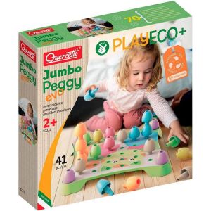 Quercetti PlayEco+ Jumbo Peggy Evo Jeu de mosaïque en plastique recyclé (41 pièces)