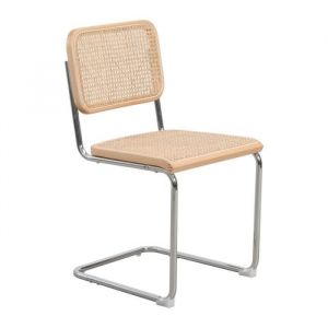 Kosmi Chaise r&eacute;tro avec pieds en m&eacute;tal et Cannage Naturel