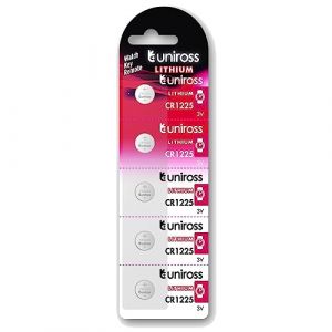 Uniross Pack de 5 Piles Lithium CR1225, 3V