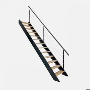 Escalier droit en hêtre à LED Spark 13 marches 289,8x76,7cm - BURGER
