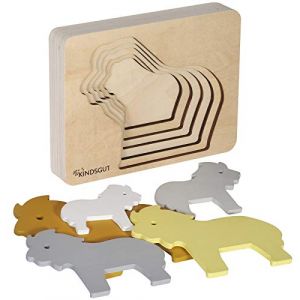 Image de Puzzle animaux lion en bois multicolore Kindsgut