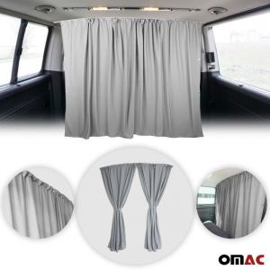 Omac Lot de 2 rideaux de s&eacute;paration pour cabine de camionnette, camping-car, stores pare-soleil noirs | Accessoires pour van 1 pi&egrave;ce, 160 x 180 cm