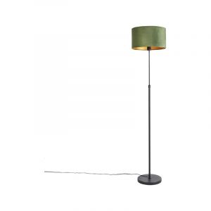 Qazqa Parte fl - Lampadaire avec abat-jour Rustique - 1 lumière - h 1675 mm - Vert - Rustique - Éclairage intérieur - Salon i Chambre - Vert