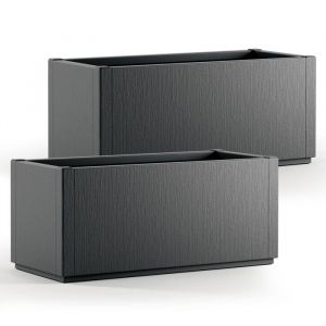 Pot de fleurs Ethica Lot de 2 Plastique Anthracite 80x36x36cm