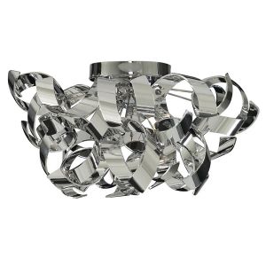 Searchlight Plafonnier 3 ampoules Curls, chrome et verre