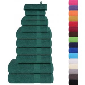 VidaXL Ensemble De Serviettes 12 Pcs Vert Pomme 360 G/M² 100% Coton