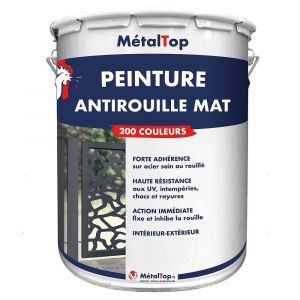 Peinture Antirouille Mat - Rouge feu - RAL 3000 - Pot 1L