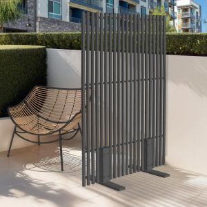 Idmarket Paravent ext&eacute;rieur ajour&eacute; claustra d&eacute;coratif ext&eacute;rieur 80 x 150 cm gris anthracite