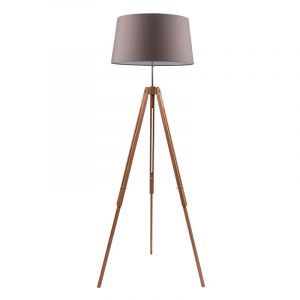 Image de Lampadaire Bois ""Tripod"" 158cm Chêne & Gris Brun - Paris Prix"