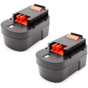 Vhbw 2x NiMH batterie 1500mAh (14.4V) pour outil électrique outil Powertools Tools Black & Decker HP148F2, HP148F2B, HP1