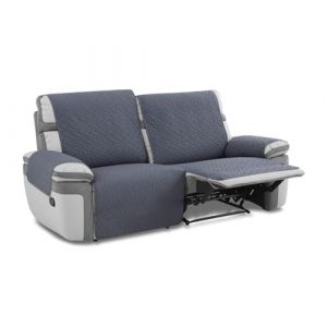 MAXIFUNDAS-Housse de canapé rembourrée Relax 3 Places Slam, Gris. Salvasofá répulsif Liquide et avec Envers antidérapant.
